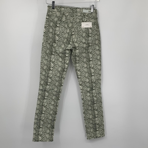 AG Adriano Goldschmied Mari jeans denim snake print hi rise straight leg new 26 - Picture 5 of 6